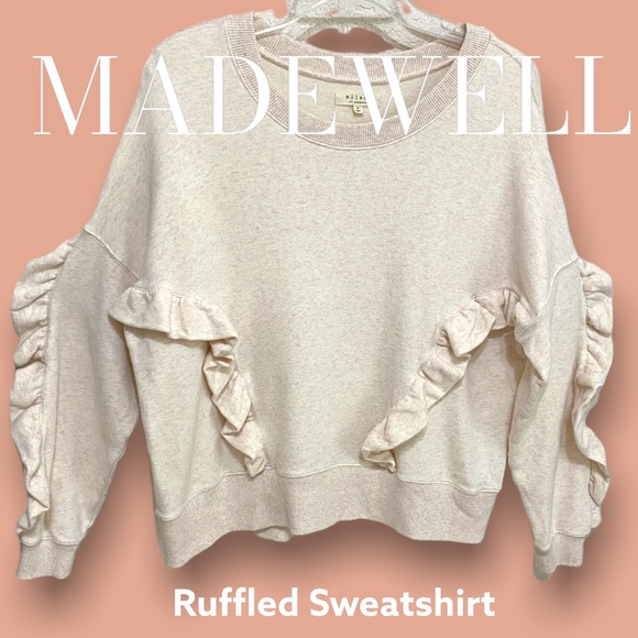 Madewell Tops - mile(s) by MADEWELL Ruffled Heather Sweatshirt